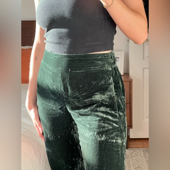 Madewell Green Velvet Huston Pull-On Crop Pants - Picture 8 of 11